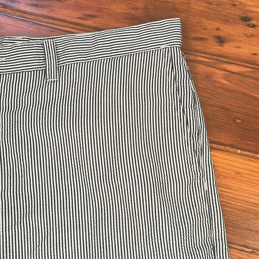 Patagonia striped textured seersucker flat front dress shorts sz 38